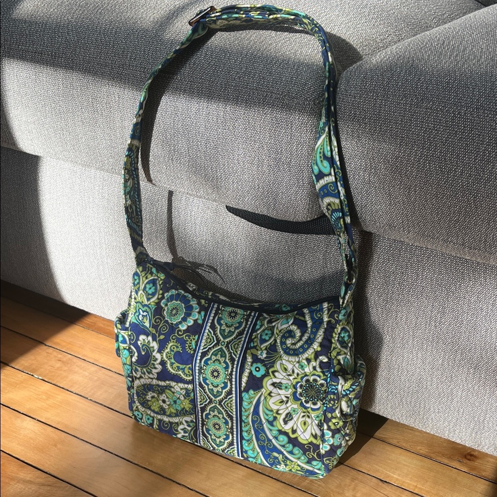 Vera Bradley Blue and Green Paisley Shoulder Bag